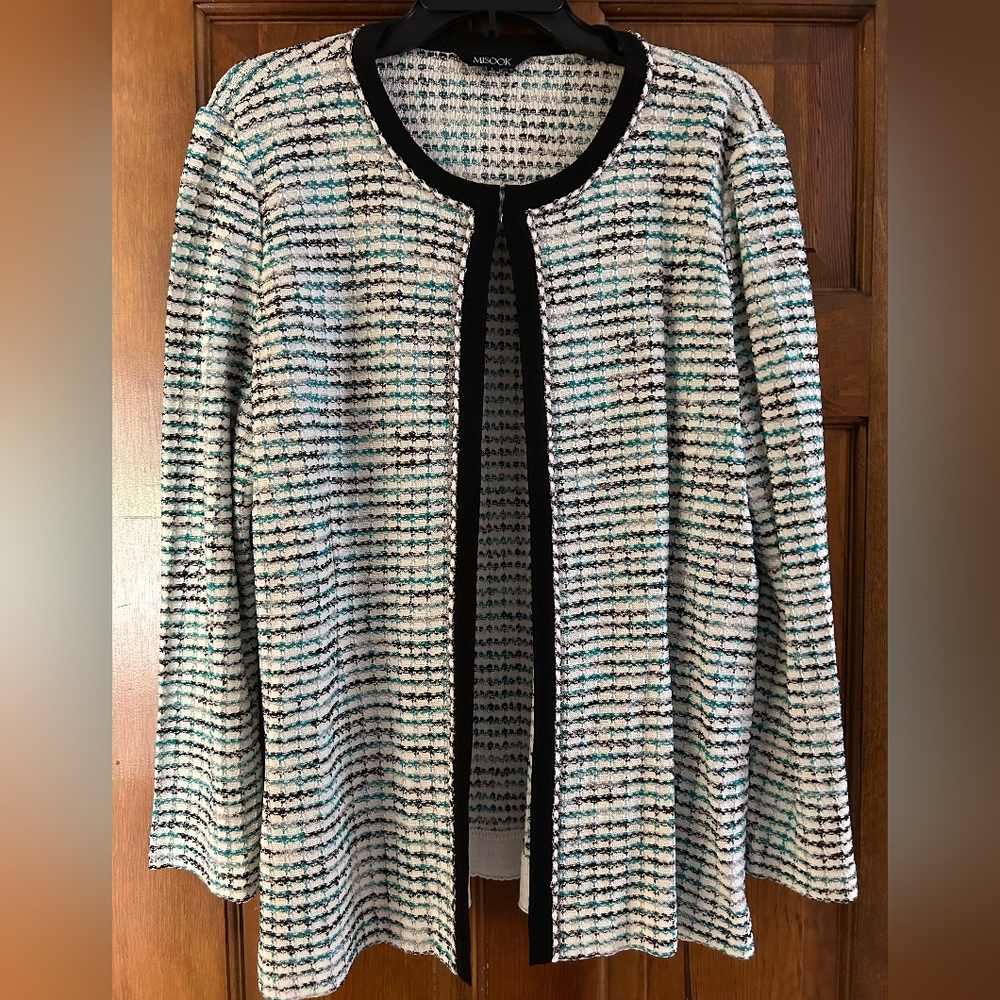 Misook chic Black and Cream Tweed Jacket
